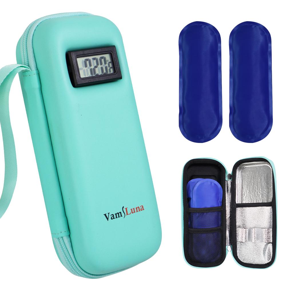 

Дорожный чехол-холодильник для инсулина с дисплеем температуры и 2 аккумуляторами холода, сумка-холодильник для лекарств для диабетиков