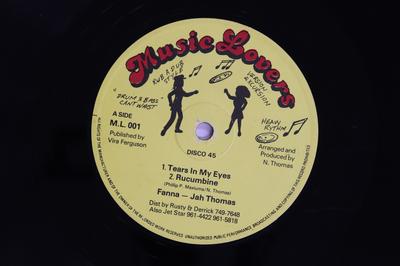 Disque 12 pouces FANNA, JAH THOMAS - Tears In My Eyes / Rucumbine ML001 MUSIC LOVERS UK Reggae, Ska & Dub Occasion