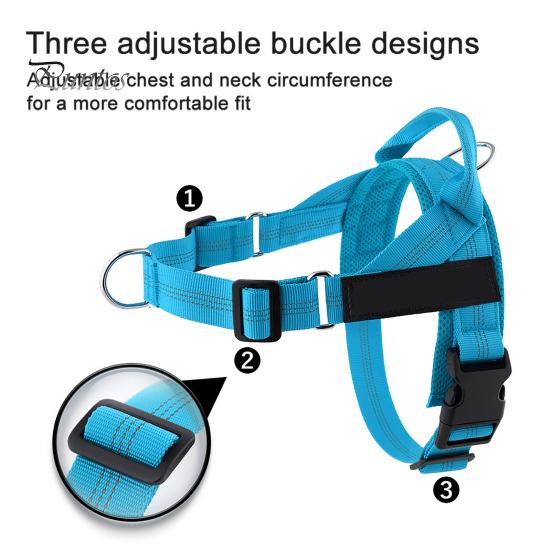 Heavy Duty Nylon Harness for Medium Dogs No Pull Dog Harness, Adjustable Vest with Handle, Breathable Durable Metal D-ring Pet Padded Large Dogs, Safe