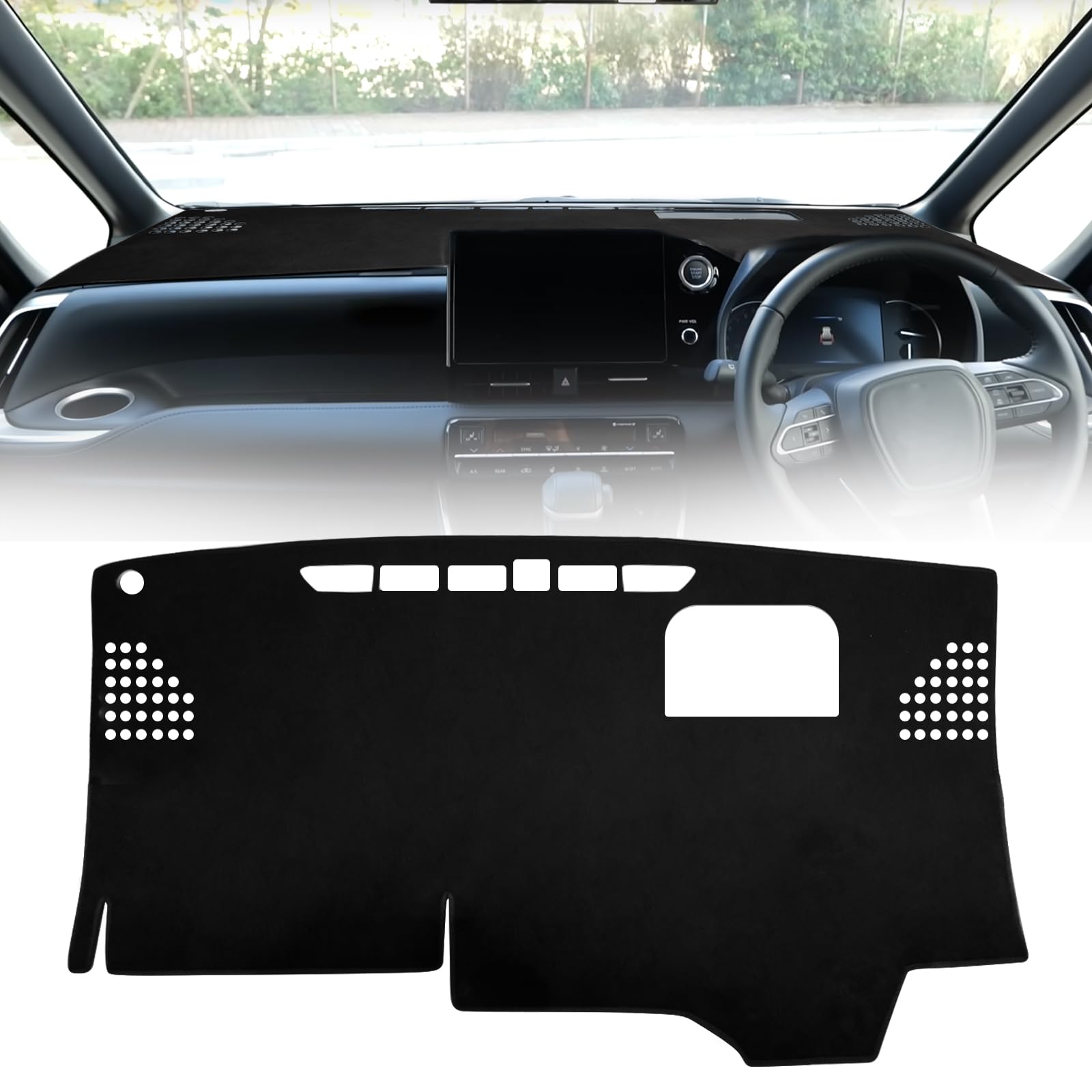 

POWER PANDA Коврик на приборную панель для нового 2022 года Защитный интерьер от солнца Замша Черный Voxy/Noah (90 Серия) ZWR9#W/MZRA9# (С января по настоящее время) - Материал, чёрный