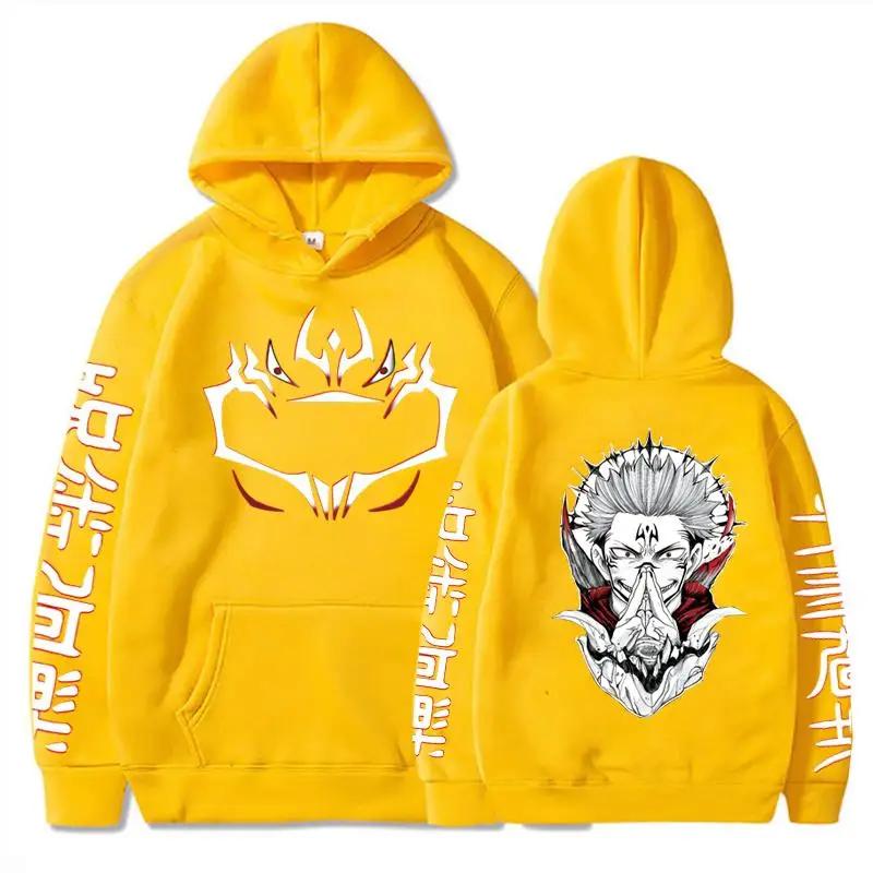 Fashion Anime Jujutsu Kaisen Long Sleeve Casual Hoodies Ryomen Sukuna Printed Men Women Fashion Sweatshirt Clothes