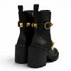 Excellent Valentino Garavani Short Boots Black Leather Women 37.5 WW2S0CJ2 Used