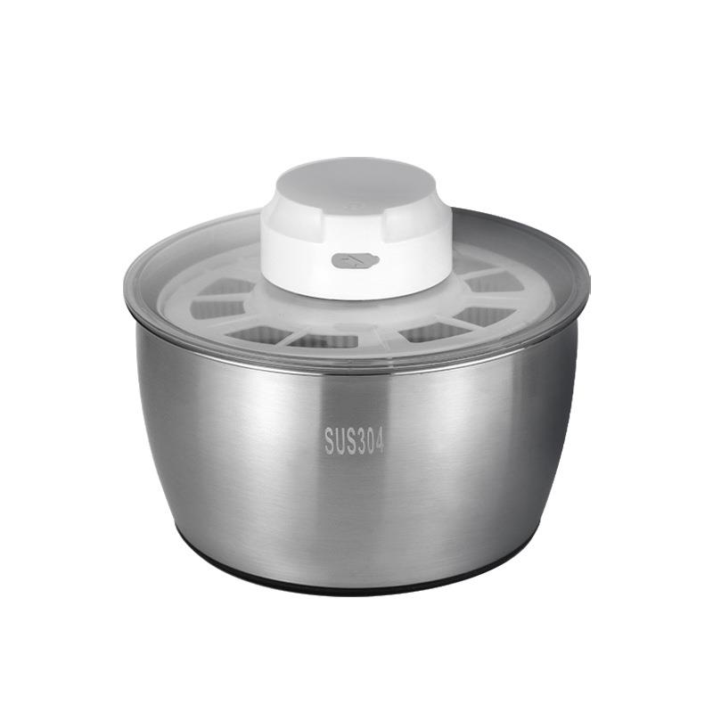 

Stainless Steel Electric Salad Spinner Drainer Spin Dryer Rechargeable Dewatering Washing Machine Fruit Vegetable Cleaner Tool