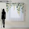 2PCS Digital Printing Sheer Curtain, Hanging White Flower Vine Pattern, Pastoral Fresh Spring Garden Window Treatment Decor