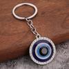 Blue-Eyed Owl Evil Eye Retro Charm Keychain Pendant