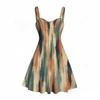 Women S Plus Size Off Shoulder Square Neck Strappy Sleeveless Printed Flared Dress