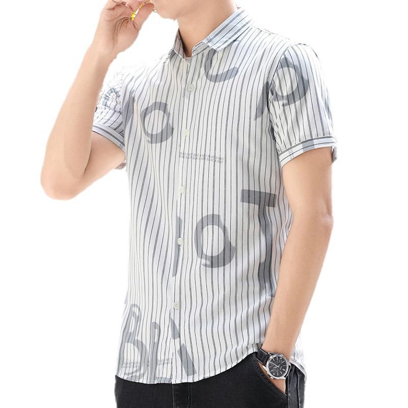 Ny koreansk versjon for menn av trenden skjorte personlighet skjorte uformell kjekk virksomhet allsidig enkel herreskjorte