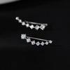 Seven Star Stud Earrings Row of Cubic Zirconias Earrings Shining Silver Earrings for Women Party Dating Formal Occasion Accessory