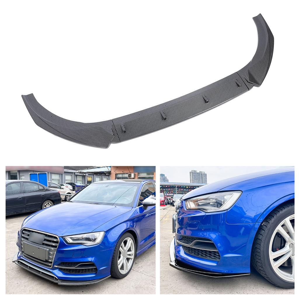 Front Bumper Lip Spoiler Racing   3 Section Type Car Front Bumper Lip Body Kit for S‑Line 8V Pre‑facelift 2013 to 2016