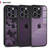 (Comes with wrist strap)IBMRS for Apple iPhone 14 pro Case 6.1 Inches camo Transparent Hard Back Shockproof TPU Frame Case