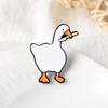 Naughty Goose Enamel Brooch, Cartoon Animal Shaped Badge, Bag Lapel Accessory, Creative Jewelry Gift