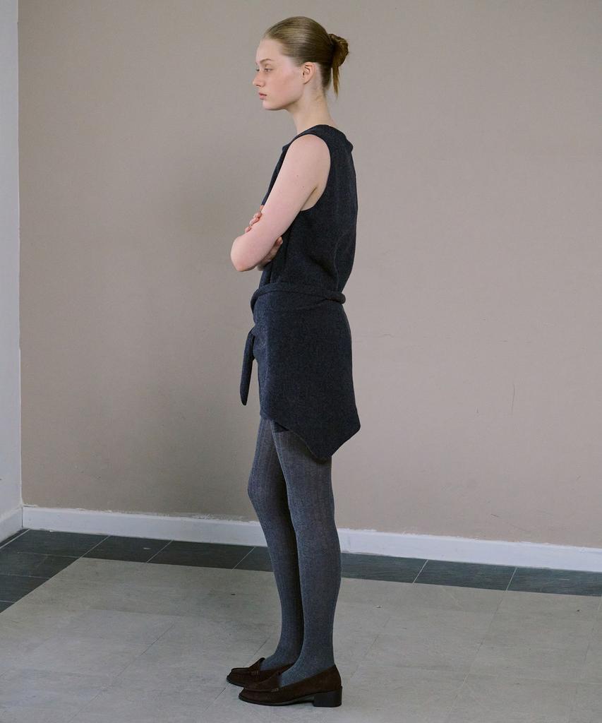 Awi Wool Knit Dress_Charcoal