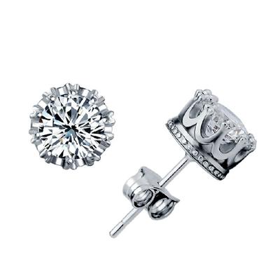 Joyas de Moda de Plata de Ley 925 Pendientes de Circonita AAA de 6 mm
