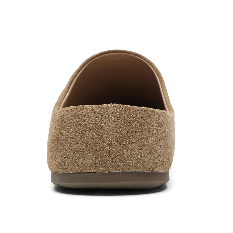 Plus Size 45 46 Mules Man Slip On Flats Half Shoes for Men Open-back Flat Sneakers Casual Shoes Suede Leather Slide Sandals 2026