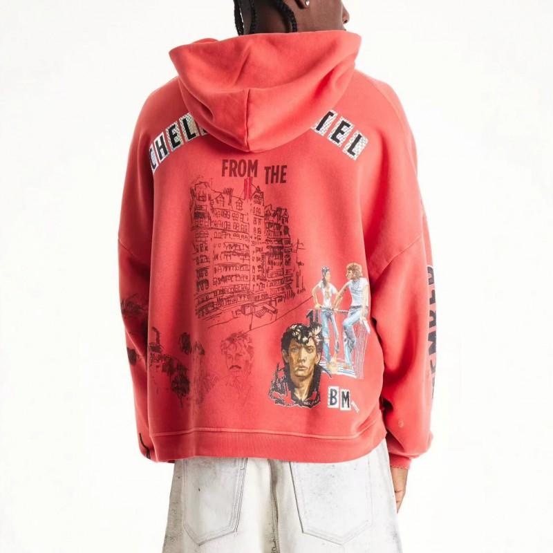 Mens Oversized Relaxed Fit Vintage Washed Cotton Hoodie Streetwear Sweatshirt