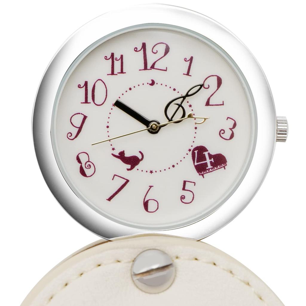 [Fieldwork] Uhr Analog Katze Klavier Tasche Charm Uhr mit Lupe LW038-1 Damen Braun