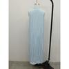 New European American Women Casual Striped Stand Collar Sleeveless Slit Maxi Long Dress Vacation Style