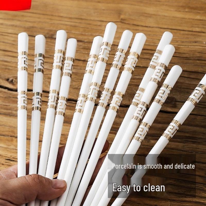 Jingdezhen Keramik Essstäbchen: Schimmelresistent, Rutschfest, Langlebig, Hitzebeständig, Leicht zu Reinigen, Verformungsbeständig, Umweltfreundlich für den Heimgebrauch