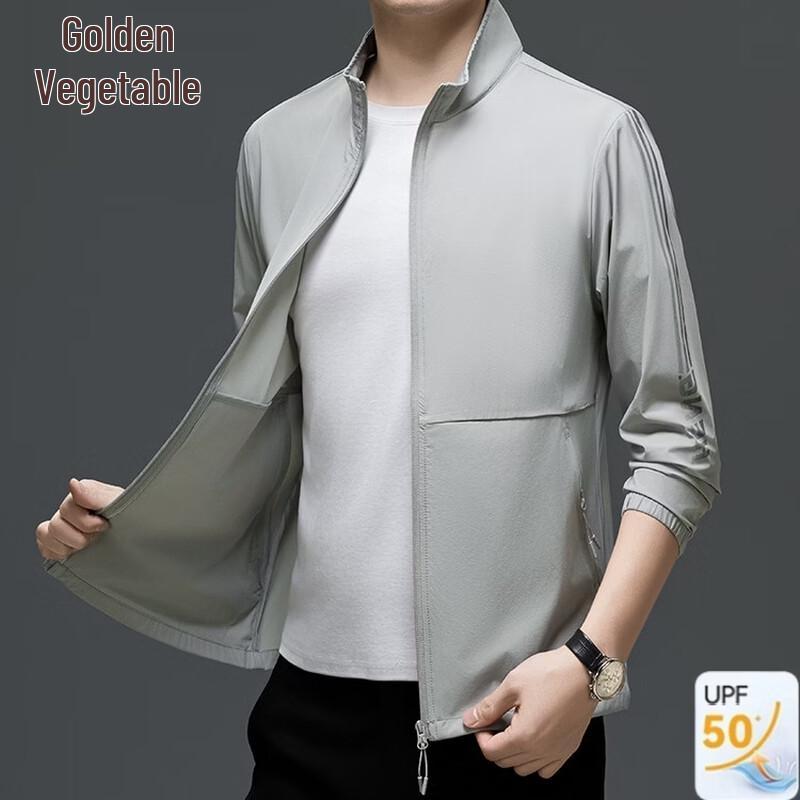 Herren Sommer Ice Silk Stehkragen Freizeitjacke