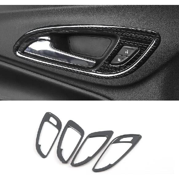 TEGENT für Chevrolet Equinox 2018-2022 Innen Türgriff Schale Rahmen Abdeckung Zierleiste Innenraum Dekoration Zubehör(Schwarzes Titan) Edelstahl 4 Stück