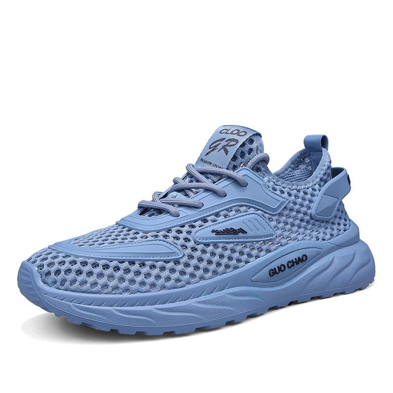 Men'S Breathable Hollow Casual Sneakers Summer Lightweight Soft-Sole Non-Slip Outdoor Walking Shoes Fashion Running Sports Shoes