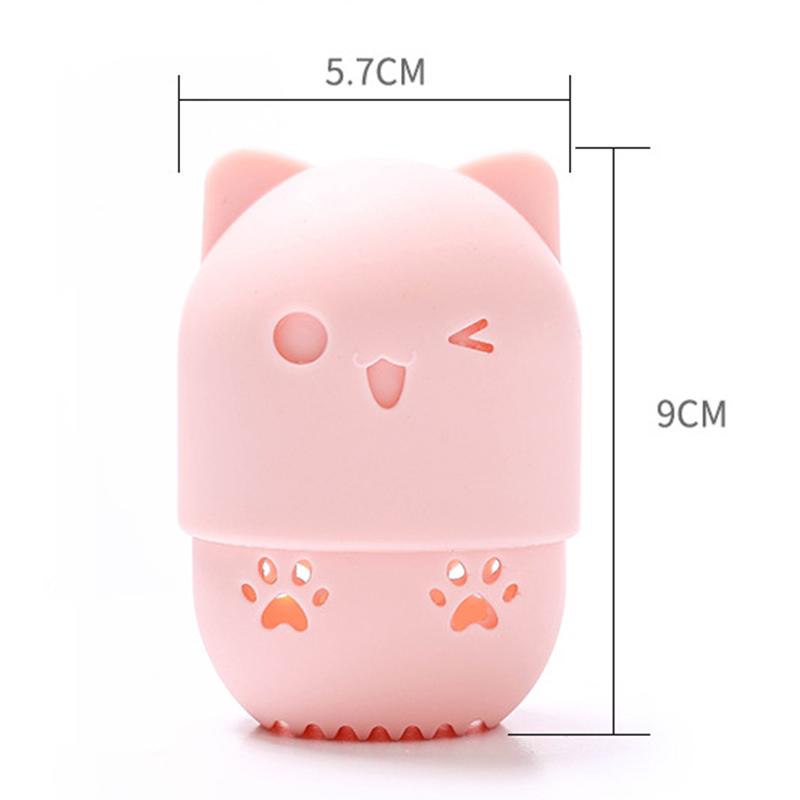 Mini Makeup Sponge Egg 10 Colors Cosmetic Puff Cute Silicone Powder Puff Drying Holder Make Up Tool