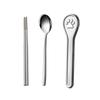 304 Stainless Steel Travel Tableware Set With Cat Paw Box Curlty Set Chopsticks Spoon Set  Student