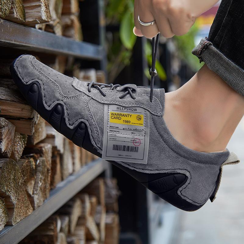 Autumn new men's shoes breathable men's casual leather shoes octopus beanie shoes genuine leather sports trendy shoes