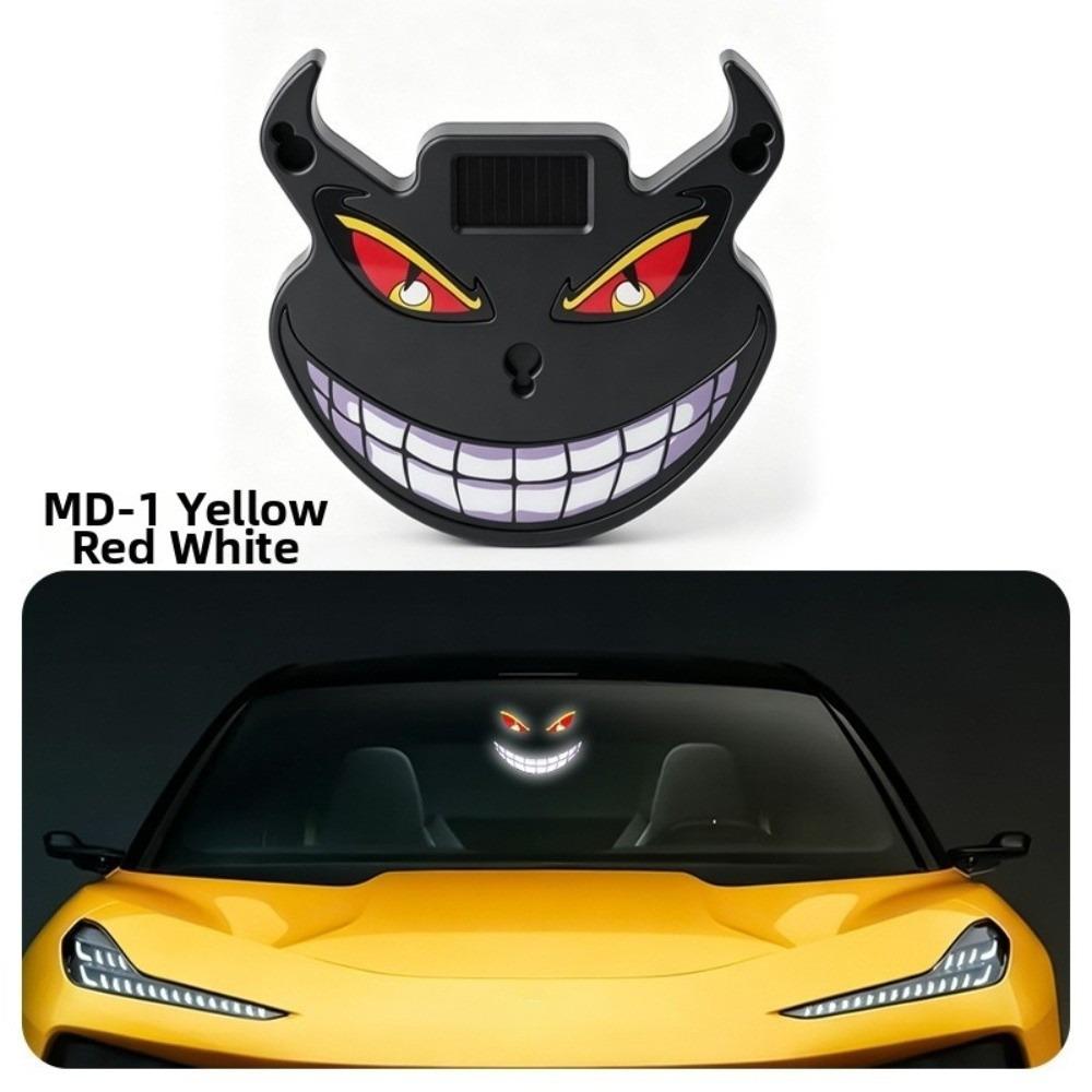 DIY Car Devil Eye Decorative Light Solar Cool EYE Ambient Lamp Gifts LED Warning Light