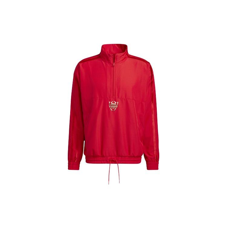 adidas Cny Dm Po Basketball Casual Sports Half Zipper Jacket Red Men s GP0226 XL