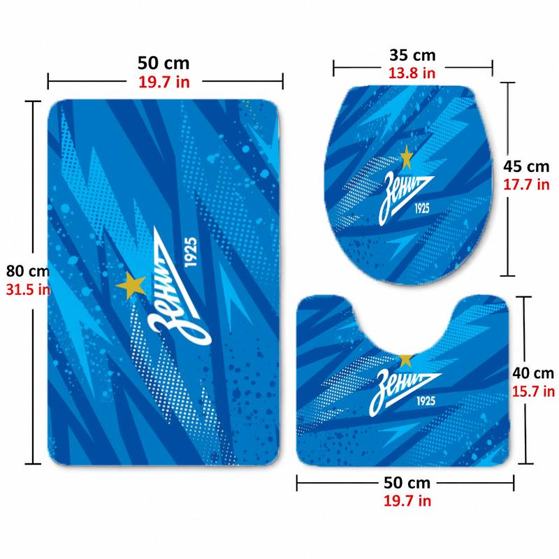 Zenit (17)Flannel Toilet 3 Piece Set Soft Bathroom Rug Non-Slip Toilet Seat Cover Bathroom Home Decor