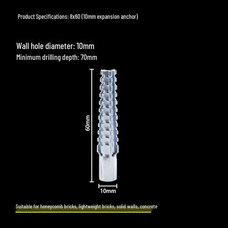 Lightweight Iron Christmas Tree Expansion Tube with Serrated Gecko Screw for Brick and Cement Walls