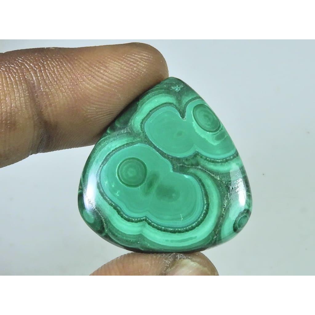 27X28X4MM Natural Malachite Flower Design Pear Cabochon Loose Gemstone 39Cts D-485