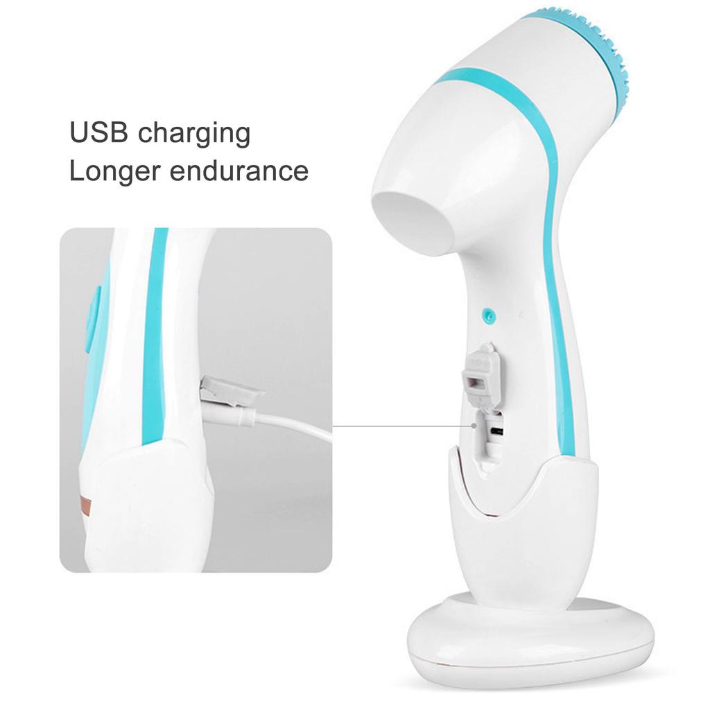 Elektrisk ansiktsrenser Oppladbar Silikon Massasje Rensebørste for Ansikt med Hoder