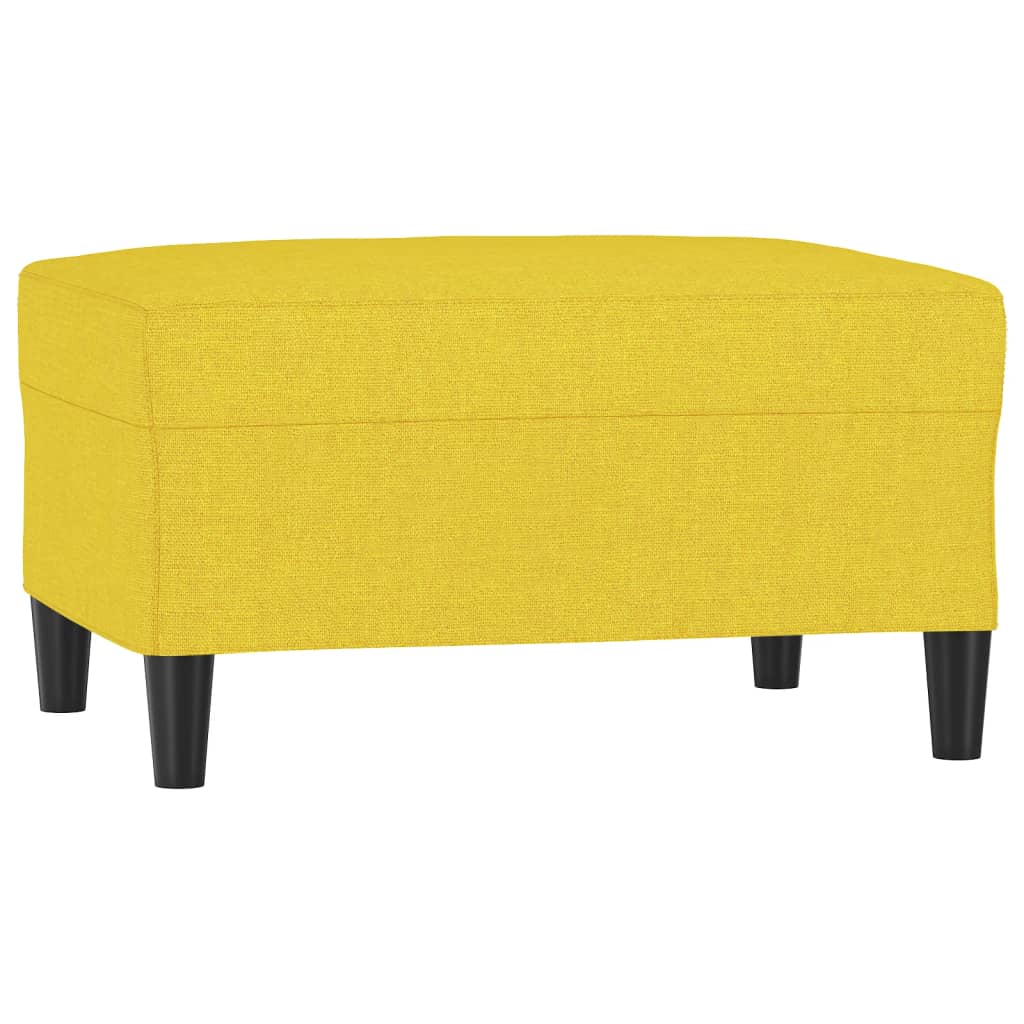 Footstool Light Yellow 70 X 55 X 41 Cm Fabric