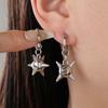Gothic Silver Color Spiked Ball Drop Earrings for Women Men Punk Metal Geometric Rivet Hoop Earrings Y2K Jewelry Accessories