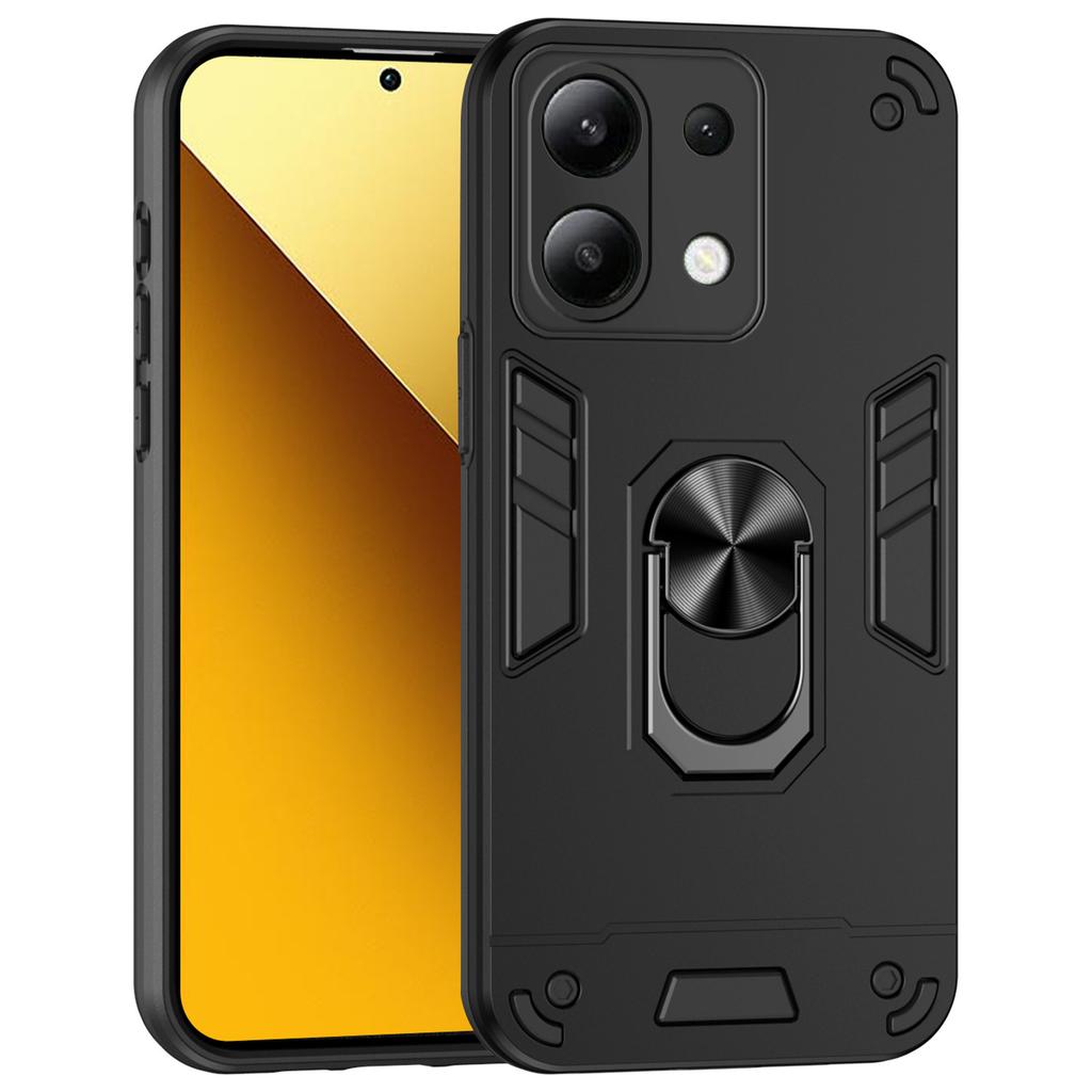 Para Xiaomi Redmi Note 13 4G Case PC+TPU Capa de telefone com absorção de choque Suporte magnético para carro