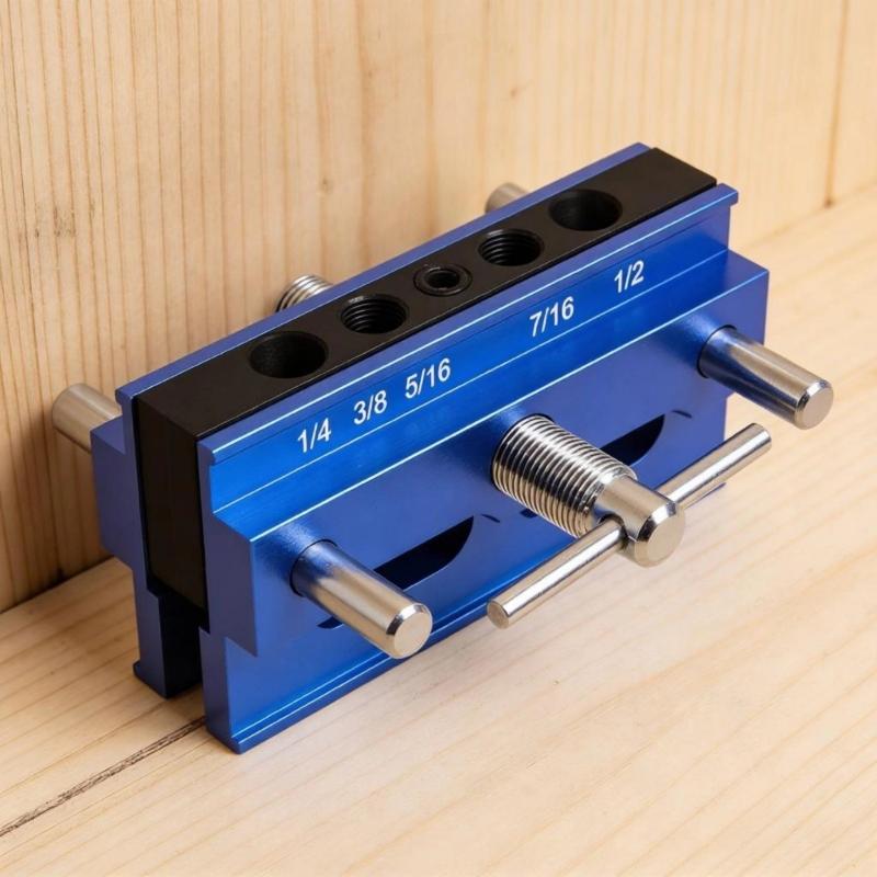 Professional Woodworking Drill Guide Set Dowel Jig For Precise Straight Angled Hole With 3 drill Bit Depth Rings