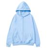 Felpa Unisex con Cappuccio e Zip Oversize Casual Pullover Leggera Misto Cotone Manica Lunga