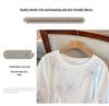 Plus Size Women's Loose Round Neck Mid-Length Short Sleeve T-shirt, Sizes 200/300/350 Jin, Bust 150/160.