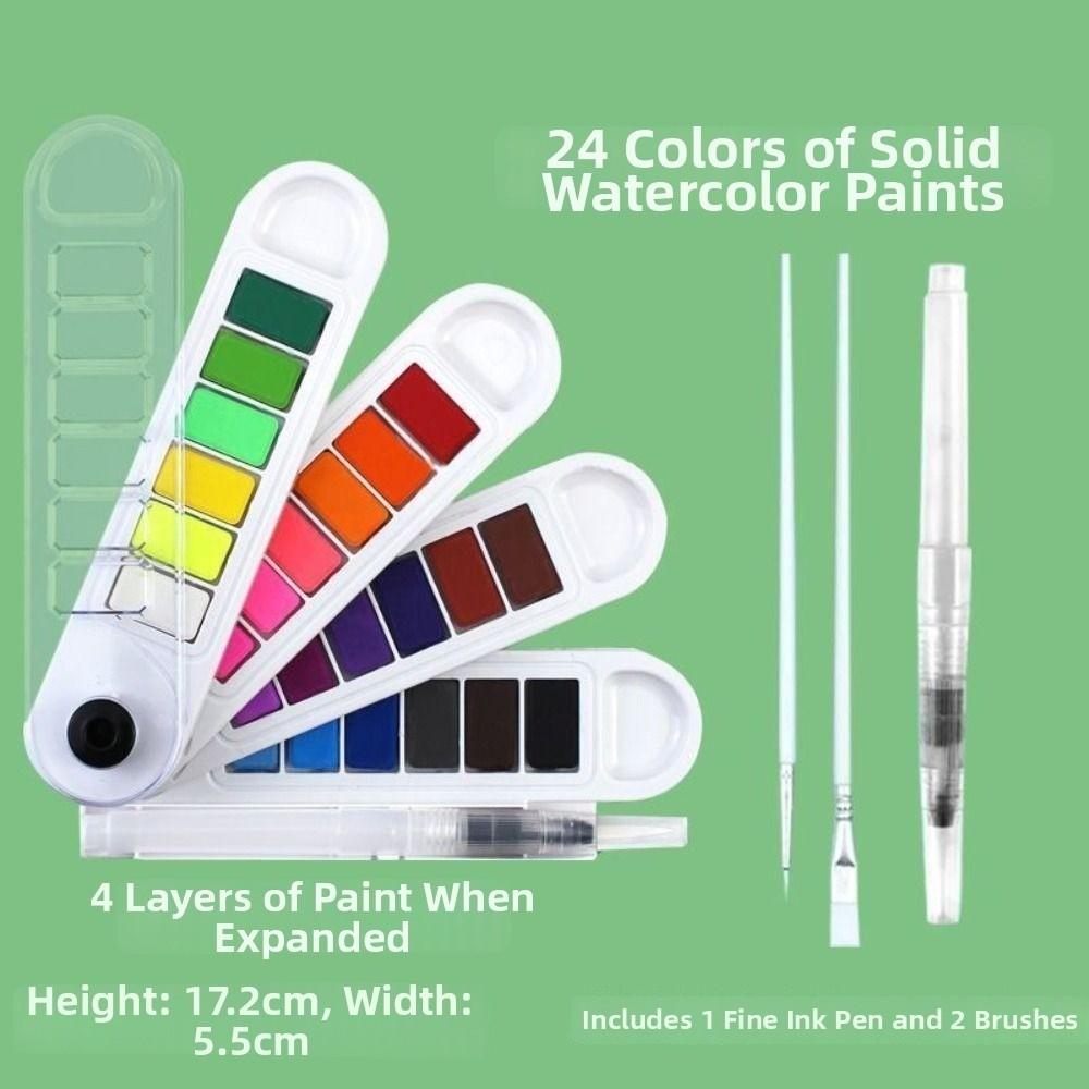 Washable Solid Watercolor Pigment Foldable Portable Travel Watercolor New Watercolor Paint Set