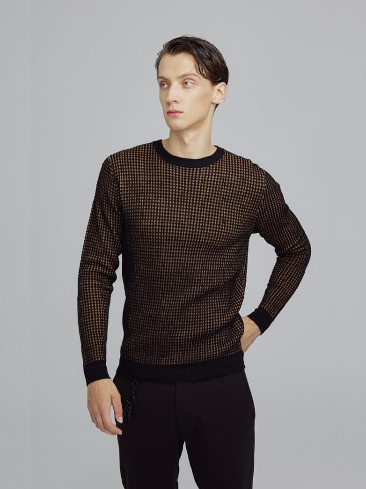 IKALOOK Multicolor Round Neck Sweatshirt Knit Sweater Nit120