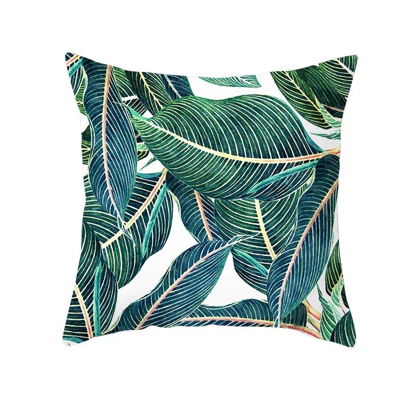 Tropical Pillow Cover Polyester Printed Leaf Cushion Case Sofa Home Decor xcm Bedroom Living Room Throw Pillowcase Gift