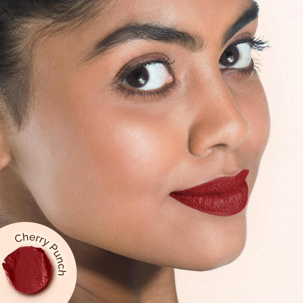 Mamaearth Moisture Matte Longstay Lipstick Avocado Oil Vitamin E 12H Stay Cherry Punch Shade 11 2 G Lip Color Makeup