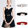Gold Dress Decor Accessories Round Buckle Clothes Waist Belts Elastic Belts Waistband Cummerbunds