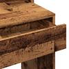 Makeup Table with LED Lights Rustic Wood Look 74.5 x 40 x 141 cm