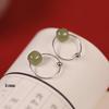 Tichiya S925 Sterling Silver Hetian Jade Earrings: Elegant Chinese Ancient Style Ear Cuffs for Women