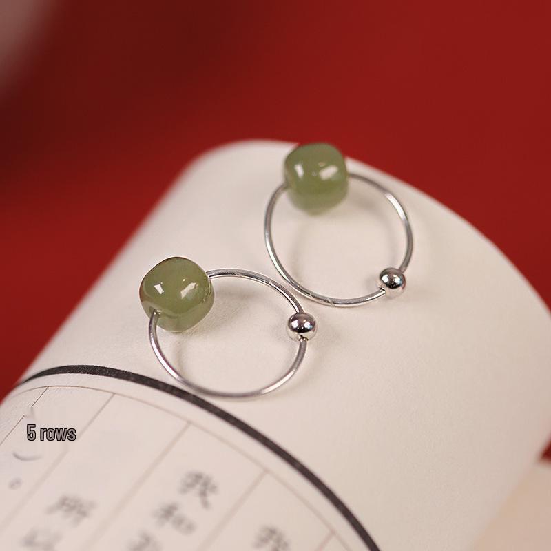 Tichiya S925 Sterling Silver Hetian Jade Earrings: Elegant Chinese Ancient Style Ear Cuffs for Women