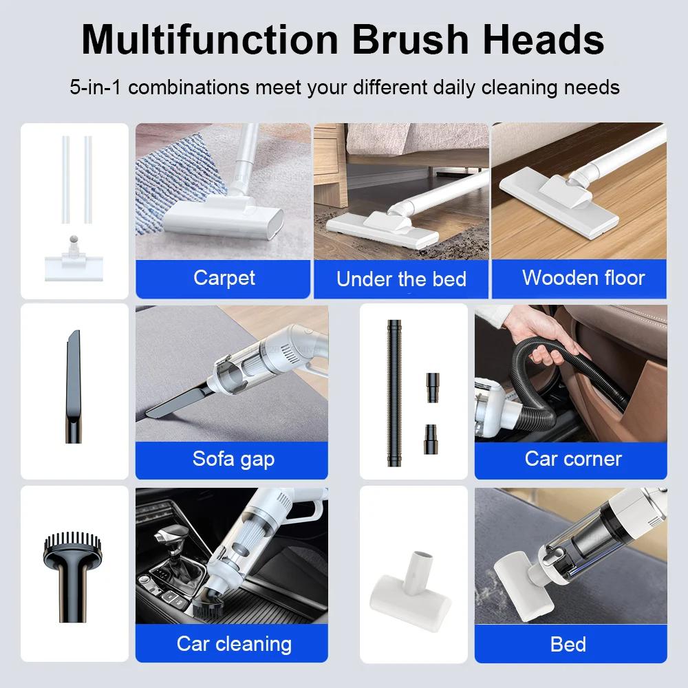 Vacuum Cleaners 5 In 1 Wireless Portable USB Charging 45W Powerful Handheld For Home Car Vacuum Cleaner