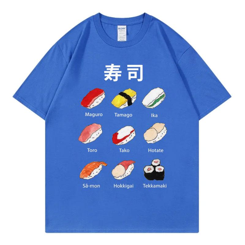 Japanese Sushi Graphic T Shirts Unisex Unisex High Quality Fashion Oversized Tshirt Summer Casual 100cotton Short Sleeve Tshirts